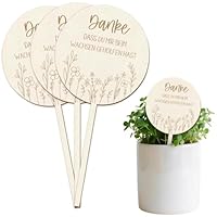 Abschiedsgeschenk Lehrerin mit Herz - 3er Set Holz Blumenstecker als Lehrerin Geschenk zum Abschied oder Schuljahresende für Schule & Kita