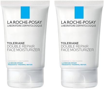 La Roche-Posay Toleriane Double Repair Face Moisturizer,Daily Moisturizer Face Cream with Ceramide and Niacinamide for All Skin Types,Oil Free,Fragrance Free,(Pack of 2)