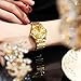 Imagen de RORIOS Reloj Señoras Mecánico Relojes de Pulsera Elegante para Mujer Reloj Minimalista Automático Reloj Moda Acero Inoxidable Reloj Luminoso Calendario Oro