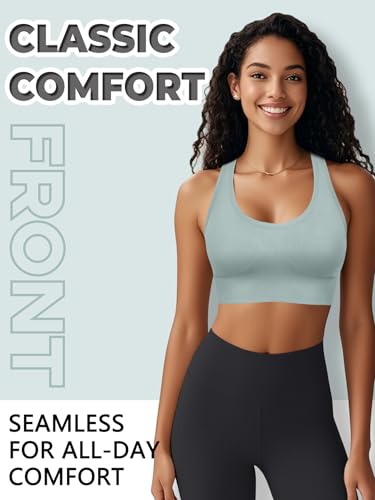 Image of Sports Bras for Women High Support, Multipack Padded Supportive Criss Cross Back Wireless Running Yoga Workout Bra
