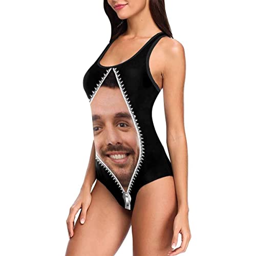 Custom Face Swimsuits For Women, Personalized Photo Tank Top Swimsuits, Customized One Piece Swimwear For Summer Holiday Large #TOP5