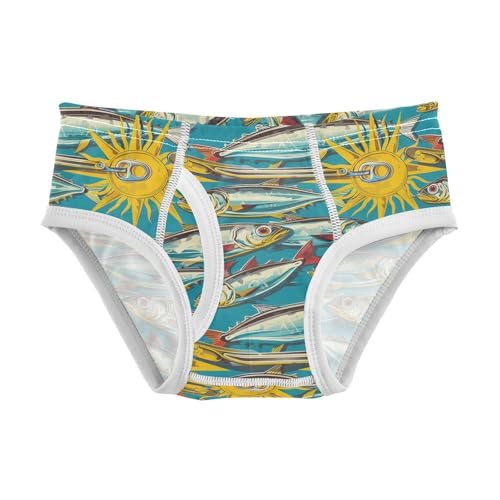 visesunny Boys Potty Training Underwear Canned Sun Sardine Breathe Cotton Briefs Size 2T-8Y for Toddler