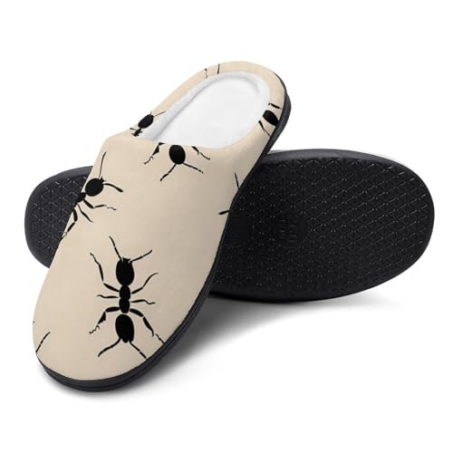 Black Ants Warm House Slippers For Women Indoor Outdoor Casual Non-Slip Bedroom Shoes3