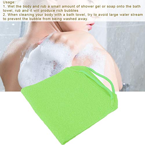 Back Scrubber for Shower,Exfoliating Rubbing Washcloth Elastic Shower Body Scrub Cleaning Massage Bath Towel Strap(green) - Image 2