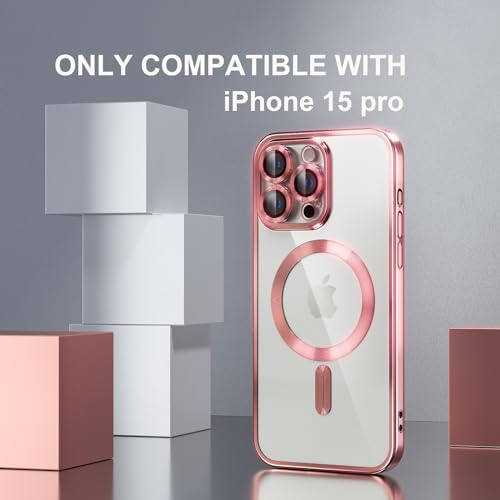 Image of Misea Magnetic for iPhone 15 Pro Case Compatible with MagSafe Pink