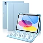 typecase Folio iPad 11th/10th Gen Keyboard Case (11" A16 2025 & 10.9" 2022) – Magnetic Wireless Detachable Keyboard, 7-Color Backlight, Thin & Light, Pencil Holder – Sky Blue