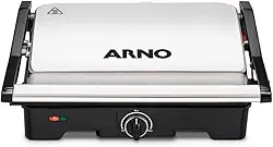 Grill Arno Dual Inox GNOX - Abertura 180°, Ajuste Altura e Controle de Temperatura, 110V