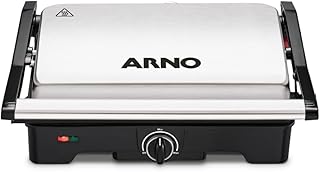 Grill Arno Dual Inox GNOX - Abertura 180°, Ajuste Altura e Controle de Temperatura, 220V