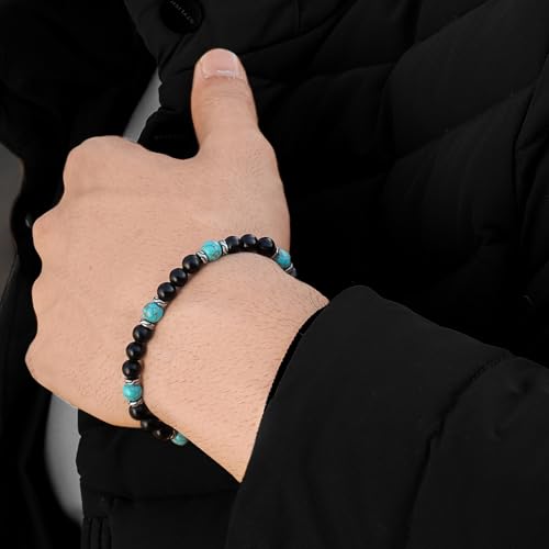 Pulsera para hombre RTZN de turquesa ajustable miniatura 2