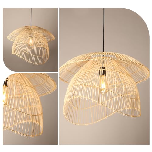 Image of Habere India-All the Cultures Fabricating India Bamboo Lampshade | Cane Lamps | Wicker Lamps | Cafe Lights | Rattan Ceiling Lights | Rattan Lamp Light (01)