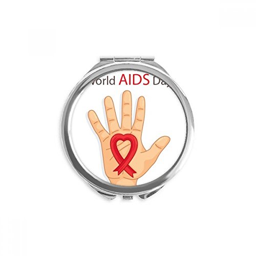 Miroir lutte contre le sida ruban rouge rond de poche maquillage portable compact
