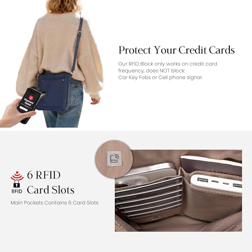 Image of befen Genuine Leather Crossbody Purses for Women Travel Cross Body Bags Lightweight with Adjustable Shoulder Strap