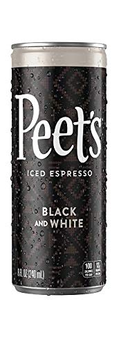 Peet's True Iced Espresso Variety: Mocha, Vanilla Latte, Black and White, Caramel Macchiato 8 ounce (Pack of 12)
