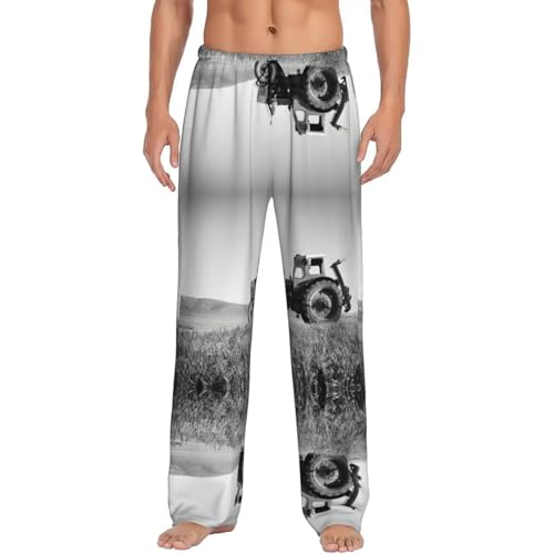Pantalon de pyjama homme tracteur noir taille S imprimé agricole EdWal avec poches
