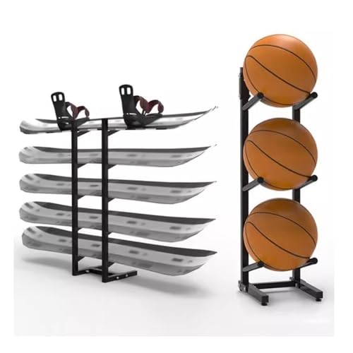 Rygcrud 1 Piece Skateboard & Longboard Floor Display Rack, Horizontal Snow Board Storage Stand, Sports Mat/Basketball Organize Holder for Home, Garage, Gym(25x25x68 cm)
