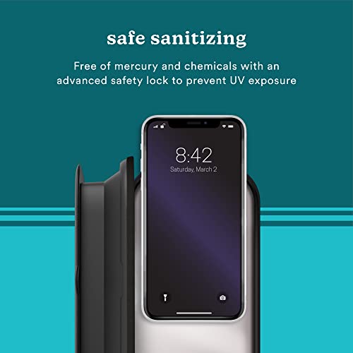 Image of Homedics UV Clean Portable Sanitizer - Rechargeable UV Light Sanitizer and Sterilizer Box - Kills 99.9% of Airborne Contaminates, Fits Masks, Makeup Brushes, Glasses, Cell Phones, Keys, Black