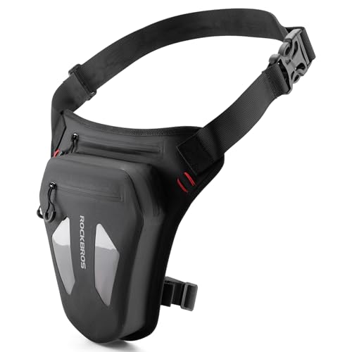 ROCKBROS レッグバッグ レッグポーチ バイク用 防水 耐磨耗 多機能 サイズ調整可能 軽量 夜間反射 ホルスターバッグ ウエストバッグ 自転車 釣り 登山 作業 旅行 アウトドア サイクリング ツーリング メンズ レディース ブラック