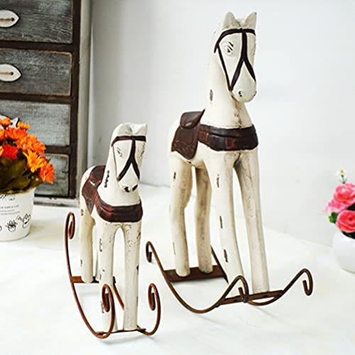 Cheval à bascule en bois rétro rétro : un objet d'art artisanal pour bureau - 4