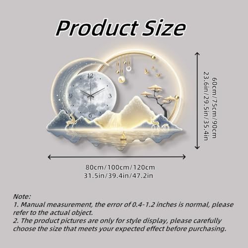 Reloj de Pared Decorativo con Luz LED 39.4x29.5in miniatura 2