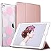 ULAK iPad 2017/2018 iPad 9.7 inch Case, Slim Lightweight Smart Case Trifold Stand with Auto Sleep/Wake Function, Hard Back Clear Polka Dot Cover for Apple iPad 9.7-inch 5th 6th Gen, Rose Gold