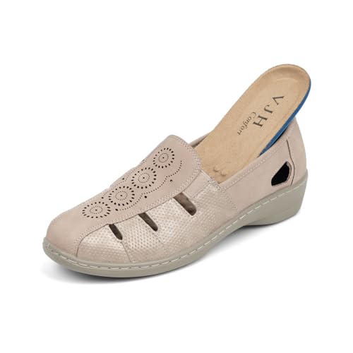 Image of VJH confort Women's Flat Shoes, Slip-on Round Toe Light Weight Comfort Casual Walking Shoes