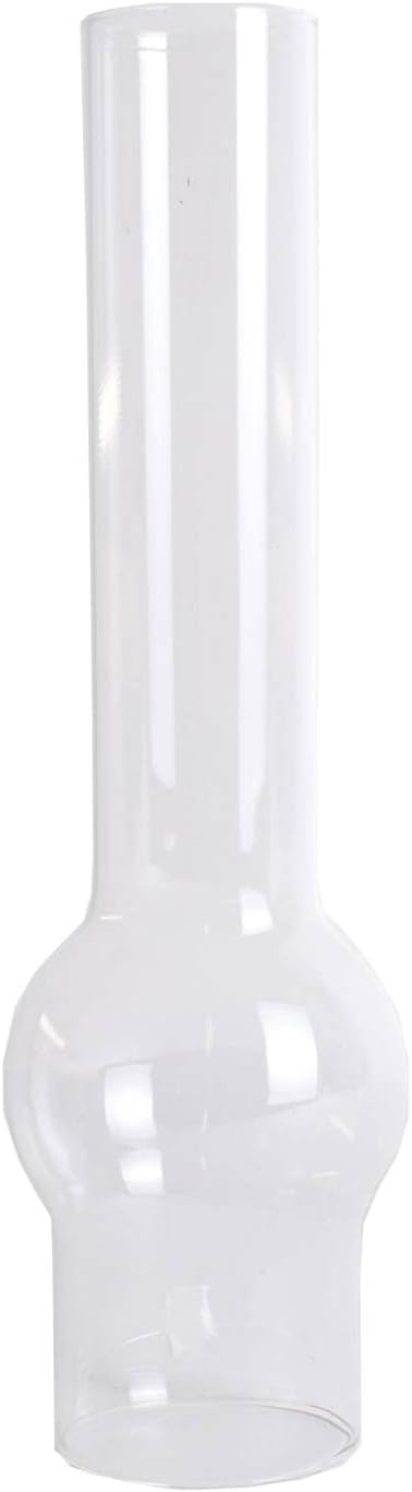 Clear Glass Lamp Chimney, Replacement Hurricane Globe Measures 2 5/8 Inch Diameter Base x 12 Inches High for Oil or Kerosene Lanterns, Matador