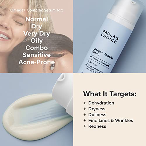 Paula's Choice Omega+ Complex Serum With Hyaluronic Acid, Fatty Acids & Ceramides, Lightweight Hydration For Fine Lines & Wrinkles And Dryness, Fragrance-Free & Paraben-Free, 1 Fl Oz #TOP3