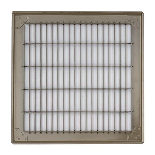 Fits 10x10 Duct Opening | Return Air Floor Grille by Handua | Walkable Vent Cover Grill for Floor | Brown | Heavy Duty Fixed Blades | Outer Dimensions: 11.75"W X 11.75"H by Handua - Used condition - Image 4