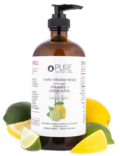 Image of Pure Inventions - Water Enhancer Drops - Delicious, Refreshing Sugar-Free Electrolyte Drops, Antioxidant Vitamin C Support, Zero Calories, No Artificial Sweeteners, Lemon Lime, 500 Servings