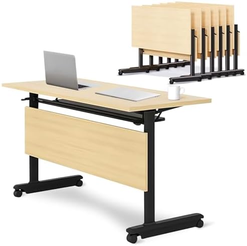 Amazon.com: Folding Conference Table on Wheels with Baffle Stackable ...