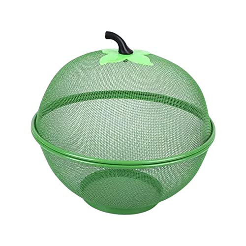 Easnea Cesto per frutta a forma di mela, in rete, per bancone da cucina, in rete, per frutta e verdura (verde)