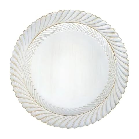 Junnfun White Charger Plates Set of 6,White Chargers for Dinner Plates,13 Inch Plastic Charger Plates for Table Settings,Sturdy and Beautiful,Great Addition to Table Cover