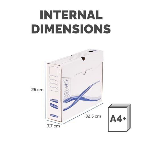Bankers Box 4460102 Archivschachtel 25-er Pack A4+ Format, 80 mm