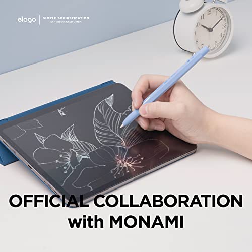 Image of elago X MONAMI Pencil Case Compatible With Apple Pencil Pro Case,Compatible With Apple Pencil 2Nd Generation Cover Sleeve,Magnetic Charging,Double Tap,Squeeze,Haptic(Must Read Guide)(Viola),Blue