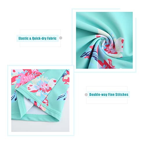 Image of Girls 3 Piece Swimsuits Set Long Sleeve Rash Guard for Girls Tankini Bathing Suits Beach Swimwear 3-16 Years
