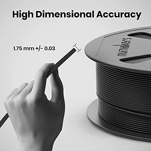 Image of NUMAKERS PLA+ 3D Printer Filament, 1.75mm, Dimensional Accuracy + /- 0.03 mm, 1 kg Spool (2.2 lbs), Compatible with Most FDM Printers (Black)
