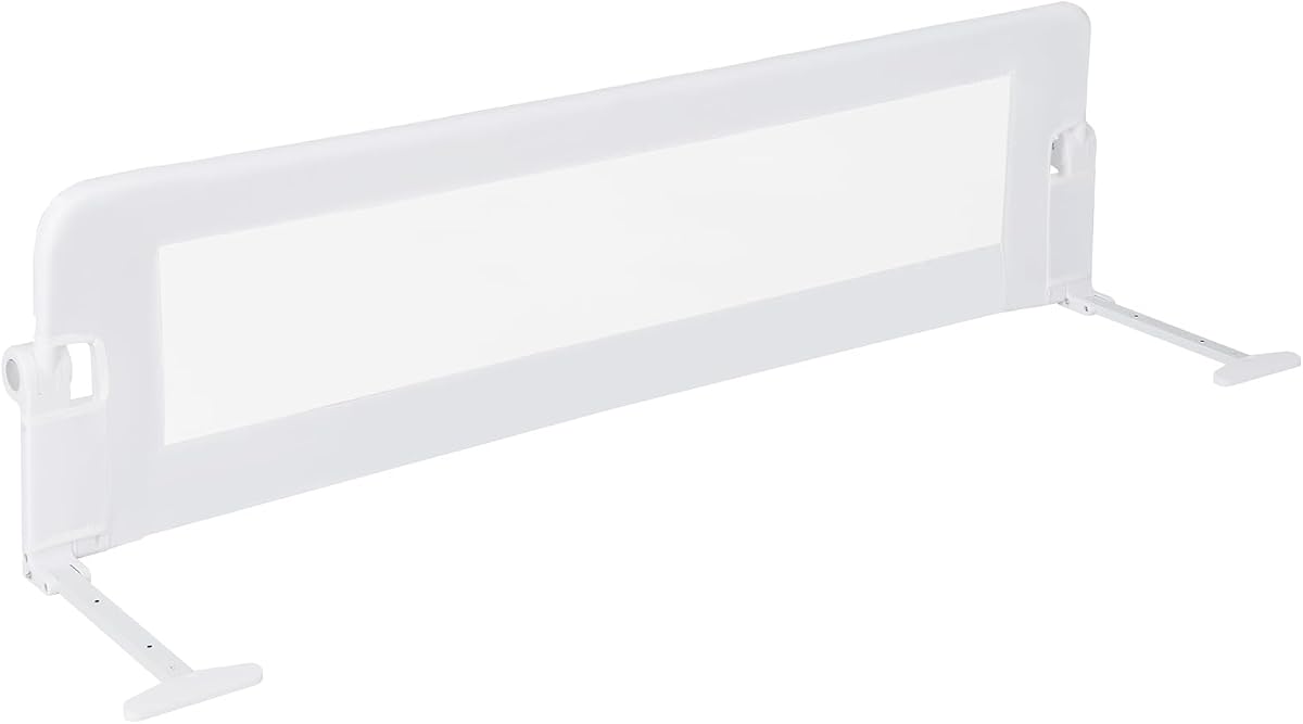 Bed Rails for Toddlers, Extra Long, Swing Down Safety Bed Guard for Convertible Crib, Folding Baby Bedrail for Kids Twin, Double, Full Size Queen & King Mattress (60-Inch, White)