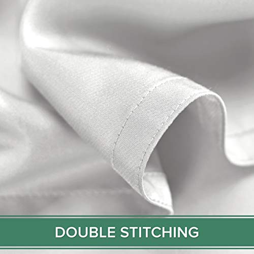 Pure Bamboo Sheets Queen Size Bed Sheets 4 Piece Set, Genuine 100% Organic Bamboo, Luxuriously Soft & Cooling, Double Stitching, 16" Deep Pockets, Lifetime Quality Promise (Queen, White) #TOP7