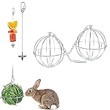 Diseño único: Este comedero automático está diseñado con una bola hueca que se puede llenar con vegetales, pasto u otros alimentos.