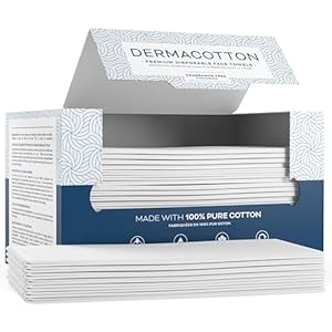 Value Pack [80 Disposable Cotton Towels], 10×8 inches, 100% Biodegradable Face Towels – Super Soft Face Wipes, Hypoallergenic Makeup Remover Wipes. Sensitive Skin, Facial Cloths