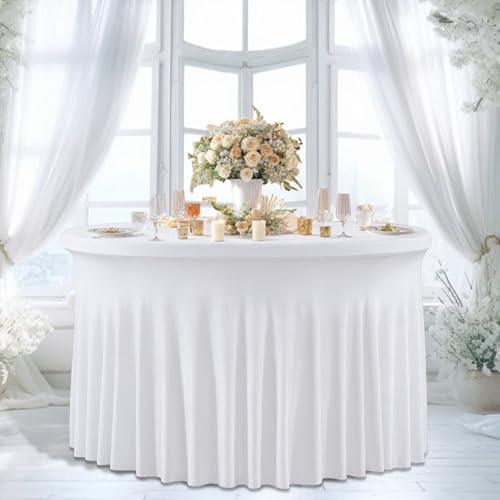 Jupe de table ronde : masquez les pieds de table pour un mariage chic - 4