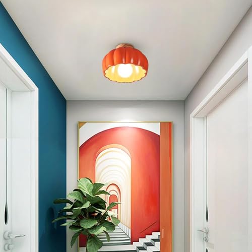 Lámpara de techo empotrada para iluminar pasillos oscuros con cúpula naranja 2