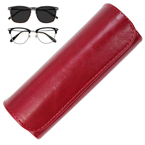 Image of Orsus Reading Glasses Hard Case, Premium PU Leather Horizontal Eyeglass Holder with Magnetic Closure for Women and Men