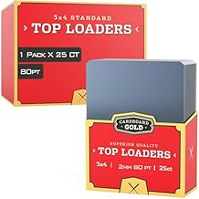 1 Cardboard Gold - 80pt Top Loaders for Cards - Premium 3x4 Inch Trading Card Toploaders - Protect Your Sports Cards with These Crystal Clear Hard Plastic Sleeves Protectors - 25 Count Packs.