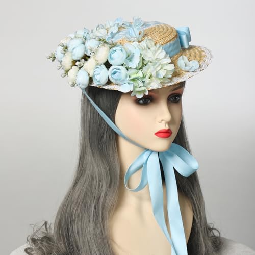 Sombrero de paja con lazo para mujer y niña miniatura 5