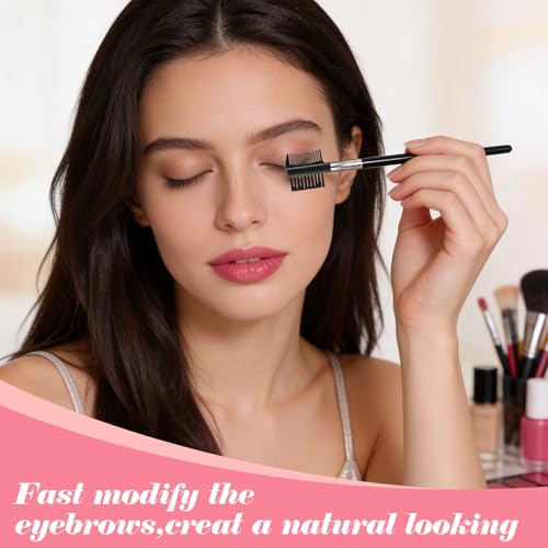 6 STK Wimpernkamm Doppelseitige Wimpernbürste Augenbrauenbürste Für Frauen, Wiederverwendbarer Wimpern Bürste Augen Make up Werkzeug Für Mascaraklümpchen Entfernen Und Augenbrauen Färben