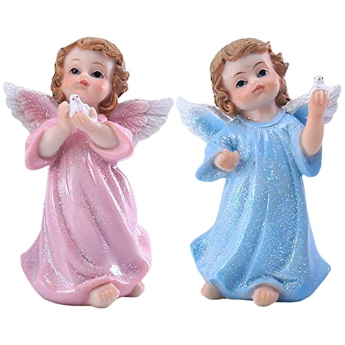 QSWL Figuras de ángel de la Paloma de | Estatuas del ángel de la 2 Piezas,Ángel de la Libertad, ángel de sosteniendo una Paloma, Figuras coleccionables de ángel para la Iglesia, la casa Cover