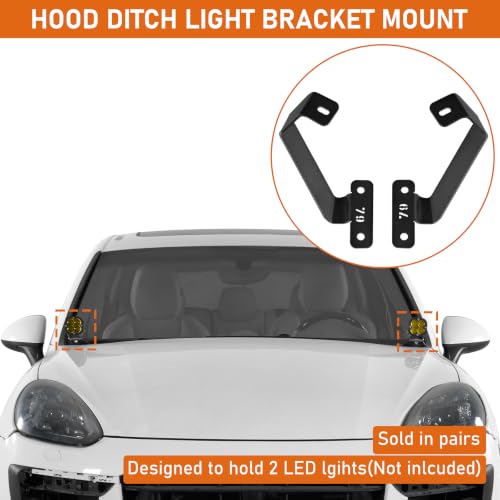 Hooke Road Hood Ditch Light Brackets for 2015-2018 Porsche Cayenne 958.2
