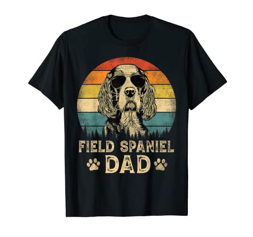Vintage Field Spaniel Dad Dog Lovers Father's Day Tee T-Shirt for Men Women