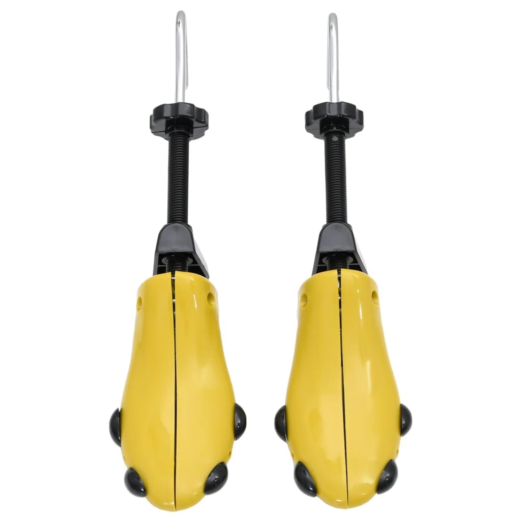 Horma de zapatos con calzador amarillo EU 41-46, plástico y hierro, 43 x 10 x 7 cm, set para dilatadores de zapatos, estiramiento y ancho, para botas y zapatillas en la vida cotidiana